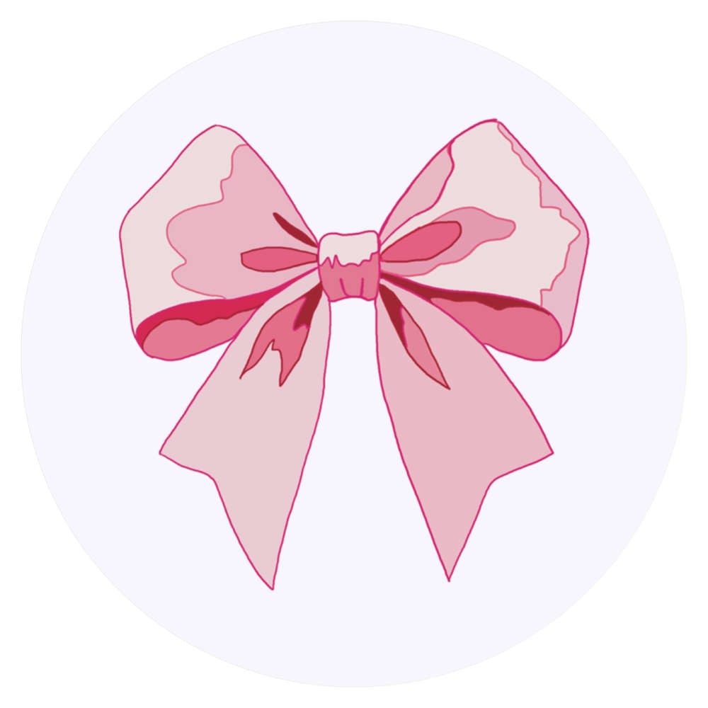 24 x 40mm Round 'Pink Bow' Stickers (SK00069846) | eBay