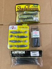 4-Misc. Swimbaits Basstrix Fat Minnow, Keitech Swing Impact, Lake Fork, Strike