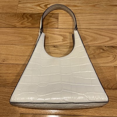 ￼ Women s Staud Ivory Leather Handbag In Good Use Condition