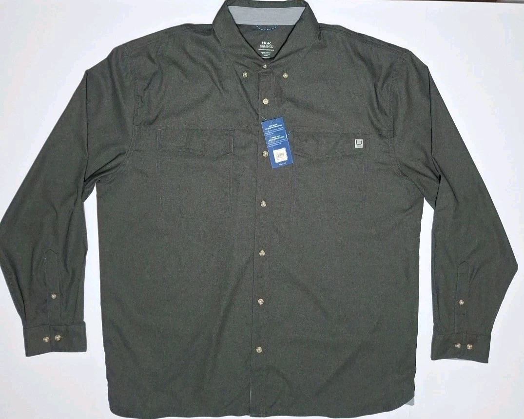 Huk Mens' XL Hawser Heather Flannel Button Up Shirt, Volcanic Ash Heather
Opens in a new window or t