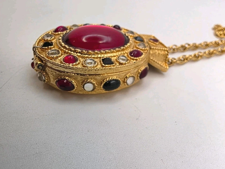 Verificado Michaela Von Habsburg MVH Tono Dorado Multi Reloj Colgante Collar US3 Foto 3 de 4