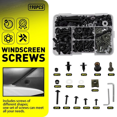 #ad For Honda 190PCS Black Aluminium Sportbike Fairing Bolts Fastener Clip Screw Kit $19.94
