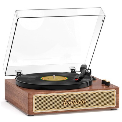 TANLANIN Vinyl Record Player with Built-in Stereo Speakers, Vintage 3 Speed B...