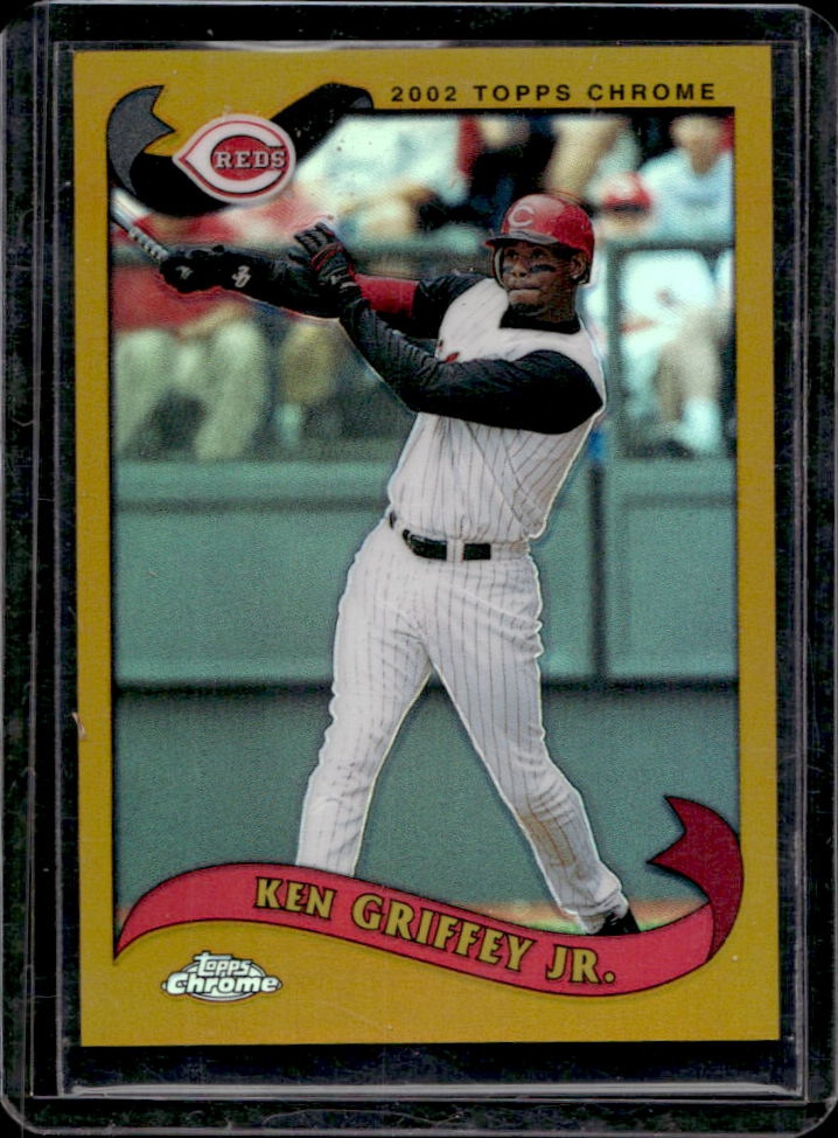 2002 Topps Chrome Ken Griffey Jr. Gold Refractor #550 Reds