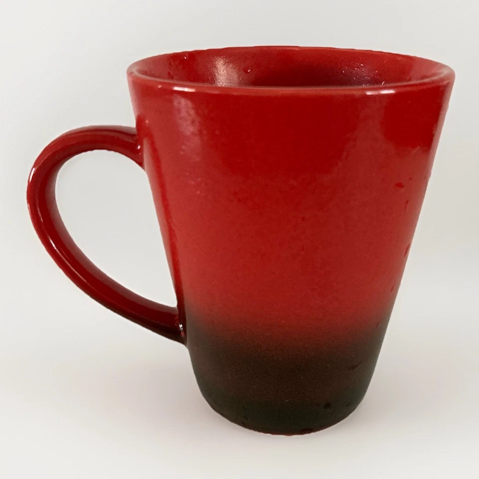 Taza de café Ombre roja a negra 13 oz Graydon Hall cerámica estilo arte Foto 2 de 4