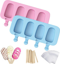 2 Pack Silicone Popsicles Molds, Reusable Cake Pop Molds Set