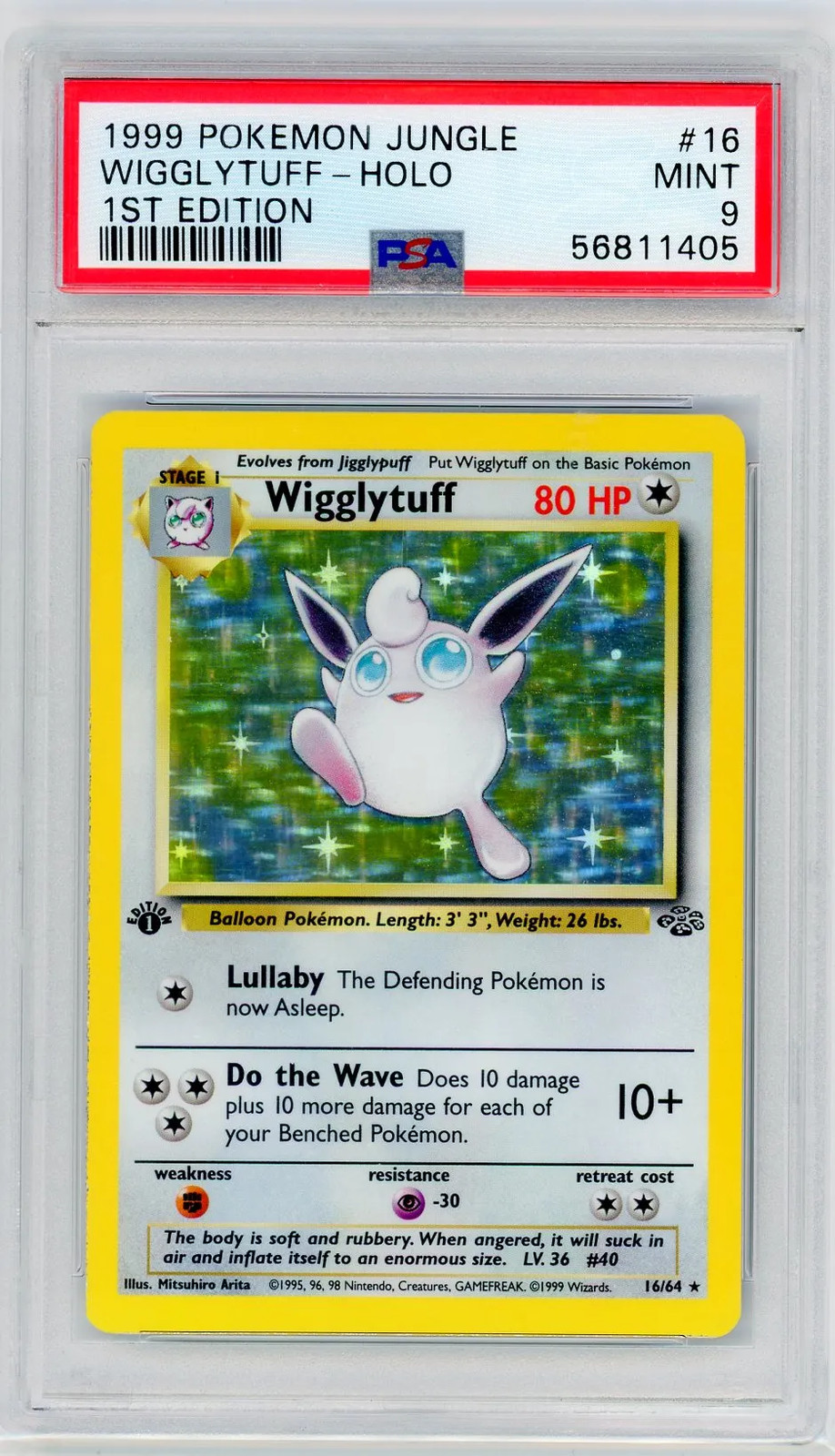 Wigglytuff 1999 Pokemon Jungle 1st Edition PSA 9 #16