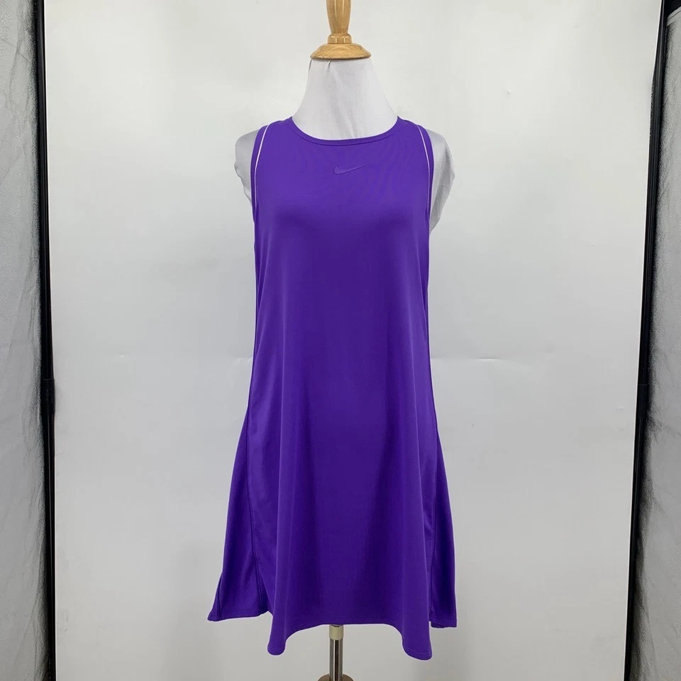 Vestido sin mangas Nike para mujer M mediano violeta cancha seco espalda deportiva sin mangas tenis Foto 2 de 4