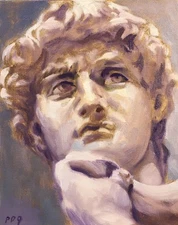 PDQ Artist Original Oil Painting Figurative Retro David Head Portrait Realistic