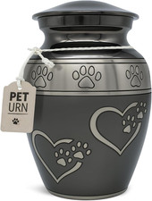 Medium Pet Ashes Urn - Cremation Urn for Dogs Cats Paw Print Memorial Urn -
