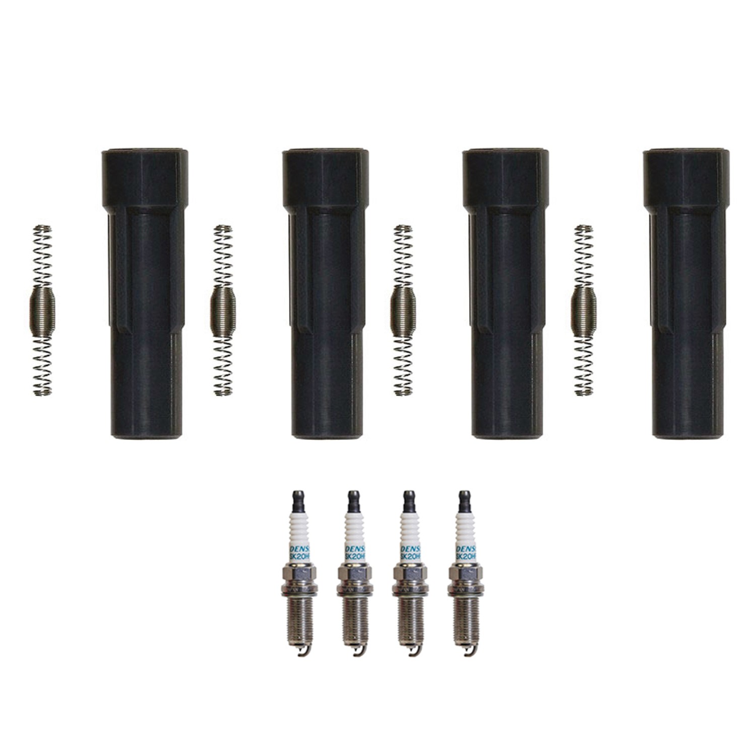 Denso 4 Iridium Long-Life Spark Plugs 4 Coil Boots Kit for Forester Outback H4