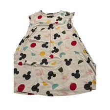 Disney Hanna Andersson Girls Dress Geometric Mickey Mouse Sleeveless Cream
