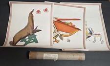 Vintage: 1954 Complete Set of 12 JELLO Advertising 11" x 14" Wild Animal Posters
