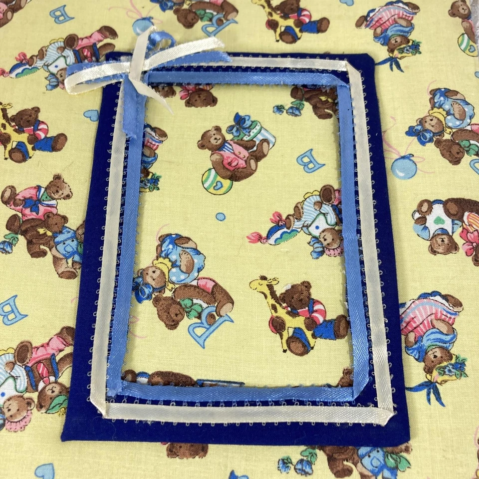 Álbum de fotos de colección hecho a mano cubierta de tela y encaje con inserción frontal de fotos 5x7 Foto 2 de 4