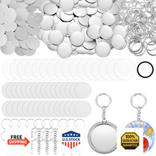 Tondiamo 100 Sets 58mm Button Maker Keychains Supplies Metal Badge Sets Includes