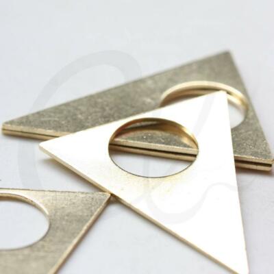 4 Pieces Raw Brass Triangle Pendant - 43x34mm (3754C)