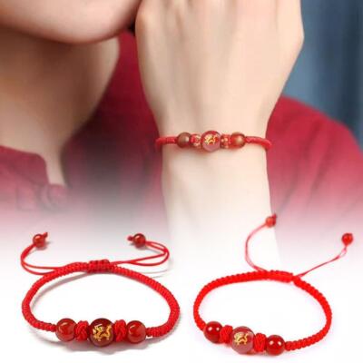 2024 Lucky Dragon Adjustable Handmade Red String Rope Bracelet e Z5H1