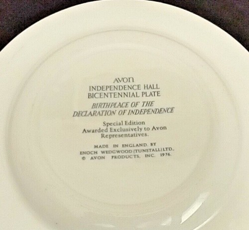 1976 Zweihundertjähriger Teller Independence Hall von Avon Enoch Wedgwood 7,75 Zoll - Bild 3 von 3