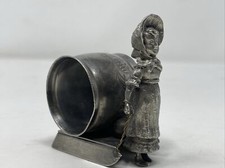 ANTIQUE SILVER PLATE NAPKIN RING GIRL PULLING SLEIGH TORONTO QUADRUPLE PLATED