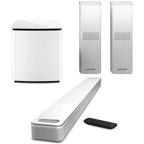 Bose Smart Ultra Dolby Atmos Soundbar, White w/Bass Module 700  2x Speakers 700