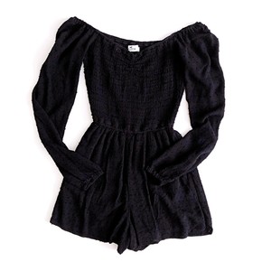 long black romper outfit