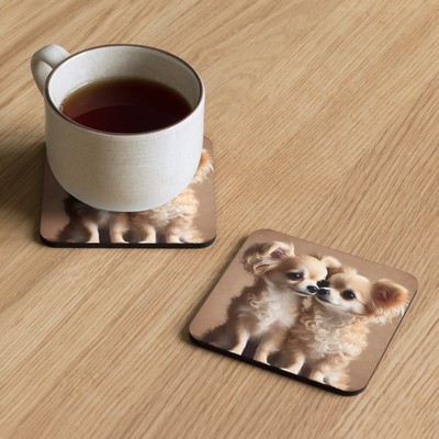 Cork-back coaster  - Dog Love - Alex Brandt 