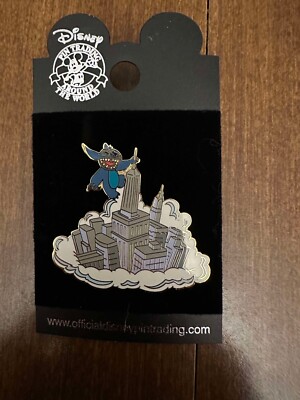 Disney Stitch NYC Pin 2004 New York City Skyscraper City Godzilla Pin
