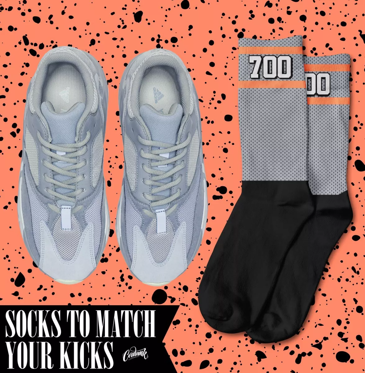 700 Socks for YZ 700 INERTIA Sun Wave Runner Ash Blue T Shirt Salt