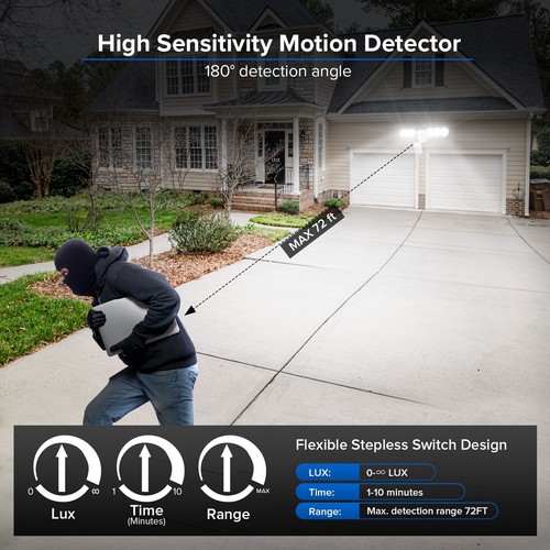 18W-55W LED Security Light Motion Sensor Flood Light Ourdoor Wall Lamp OPEN BOX - Picture 70 of 86