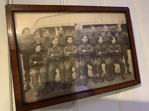 WW2 Military Group Photo Young British Soldiers Poignant Framed Unseen