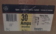 1 NOS General Electric GE TH3221 Model 10 30A 240VAC Fusible Disconnect