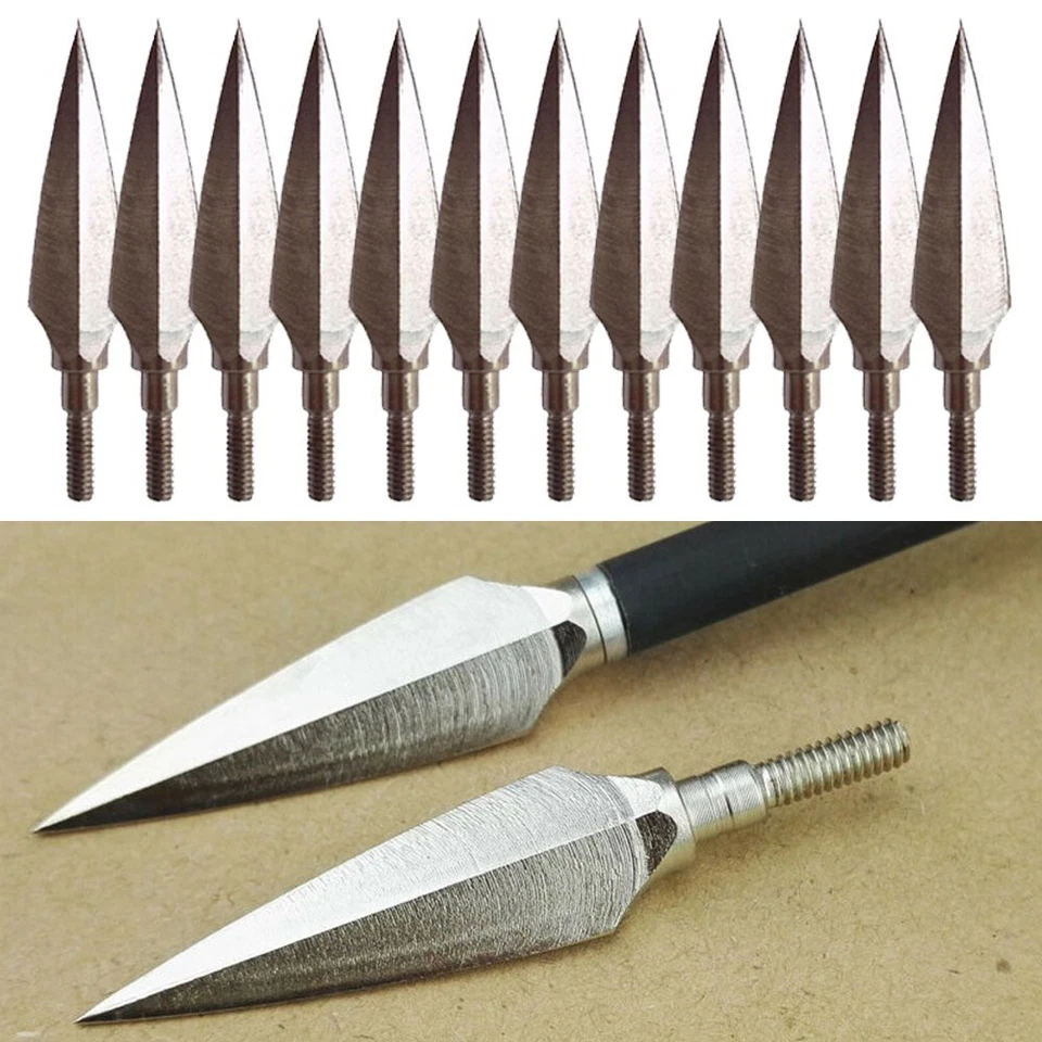 150 puntas de flecha de tiro con arco tradicionales puntas de tornillo de cabeza ancha arco objetivo caza Foto 3 de 4