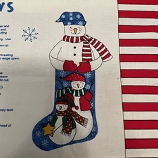 Christmas Snow Buddies Stockings Crafts Fabric Traditions Panel 35"  - Stocking