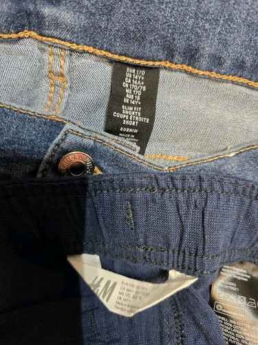 H&M Boys Shorts 14 Blue Lot Of 2 Drawstrings Denim - Picture 2 of 4
