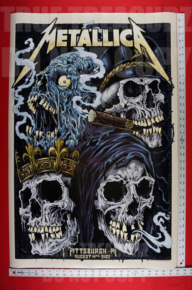 Metallica 2022 Pittsburgh PA Concert Promotional Poster 24X36 NEW