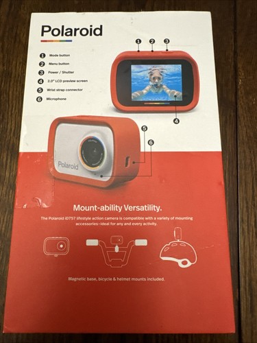 Polaroid iD757 Sport Action Waterproof Camcorder HD Video Camera - NEW - Picture 2 of 3