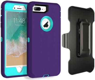 Purple Shockproof Defender Case for iPhone /Plus/(Beltclip Fits