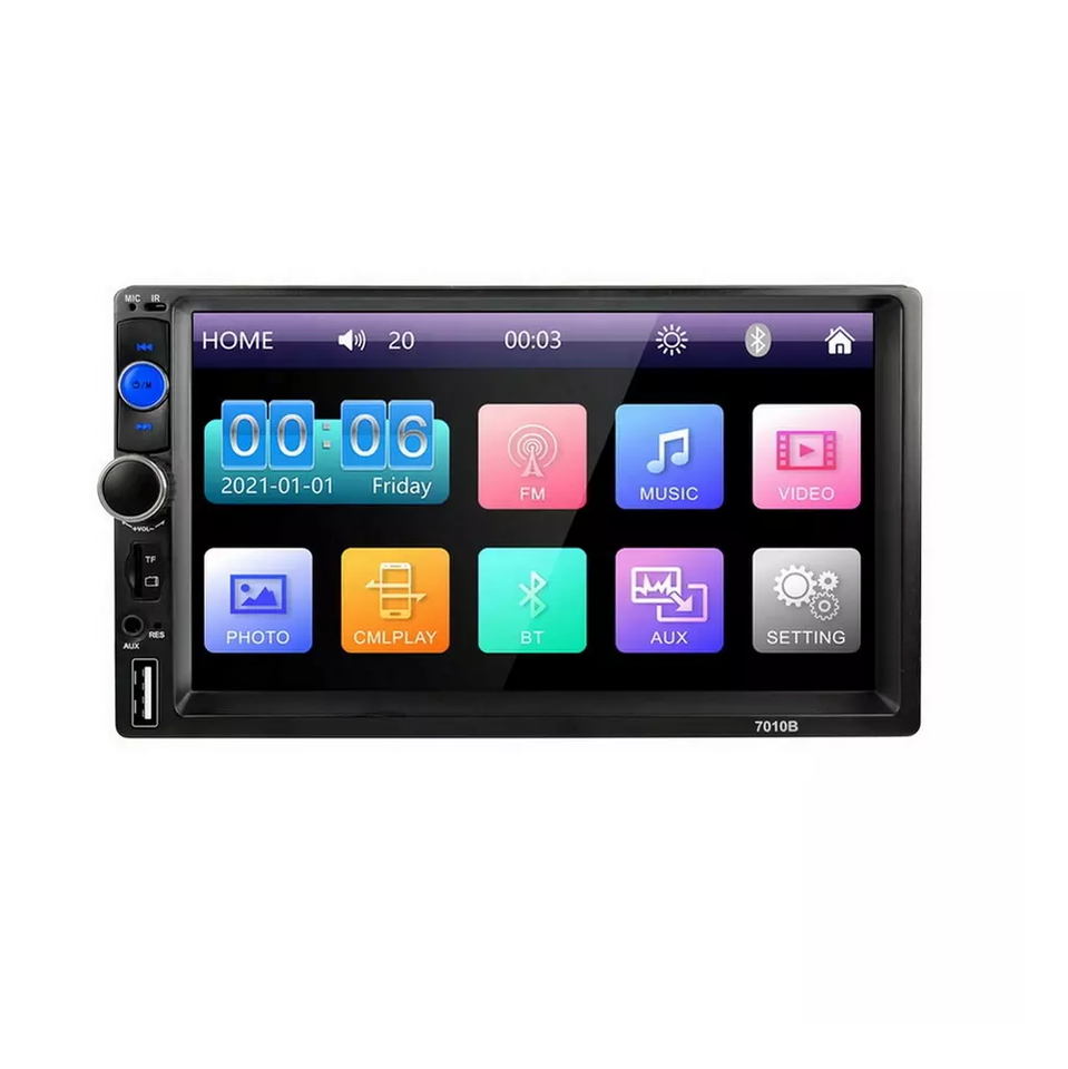 Wireless Apple Carplay 7 inch Double Din Car Stereo,IPS Touchscreen, Bluetooth 5.2,FM Car Radio
