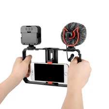 Microphone LED Light Mobile Phone Video Rig Kit For Iphone Live Broadcast Kit 