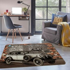 3D Retro Brick Wall Car NAO10828 Game Rug Mat Elegant Photo Carpet Mat Fay
