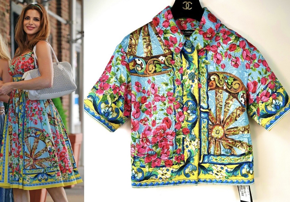 Dolce & Gabbana 2014 Barbie Jewelry Blue Pink Floral Jacket