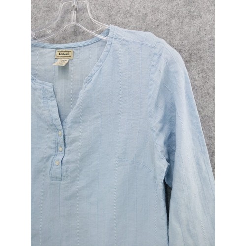 L.L.Bean 100% Linen Top Long Sleeve Shirt Sz S Coastal Vacation - Picture 3 of 9