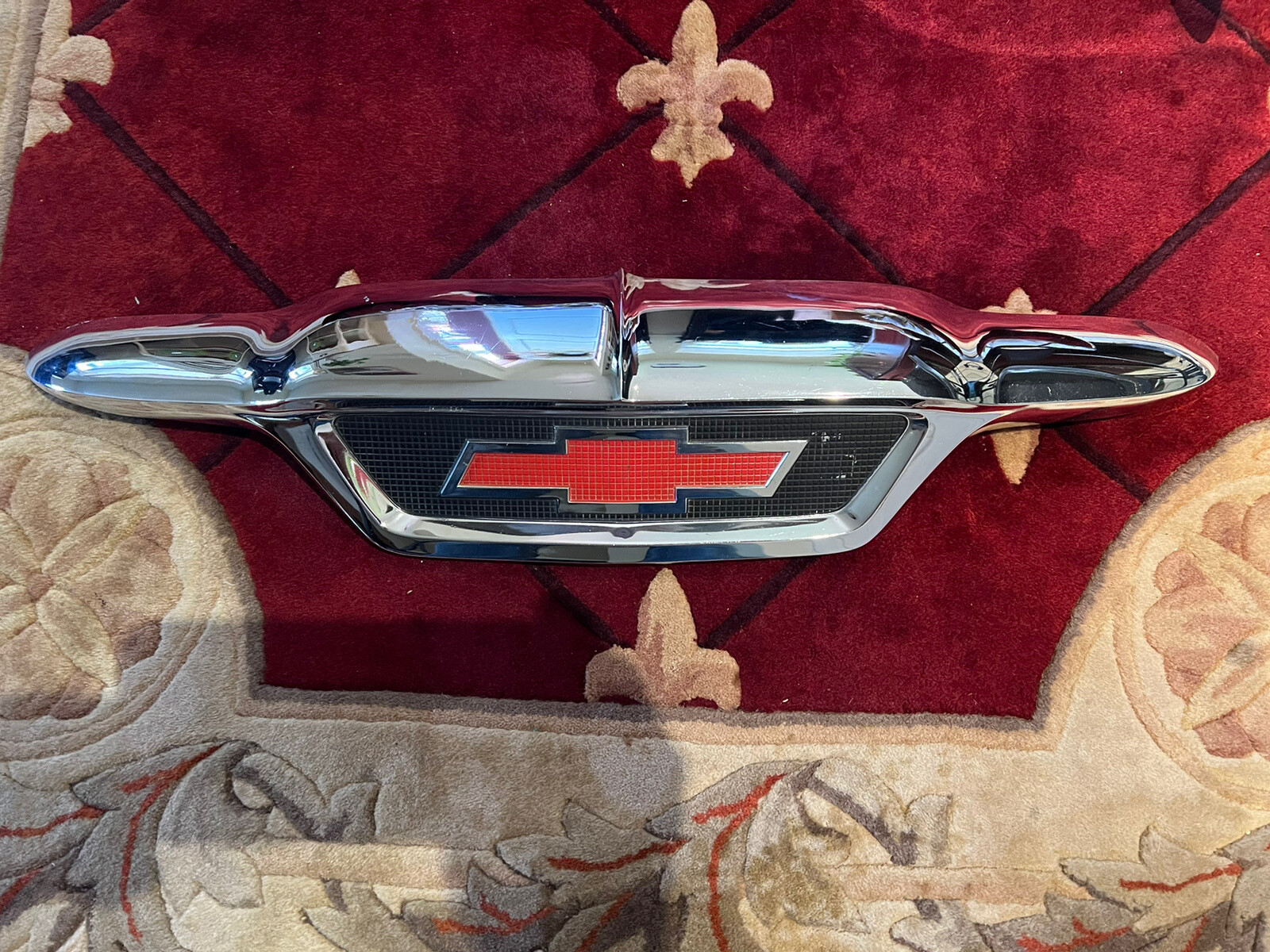 1955 2nd series Chevy Pick Up Truck Hood Emblem OEM Original Chrome