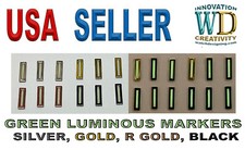 Watch Dial Hour Markers 12 pieces Green LUMINOUS Numerals Indexes bars MOD Indic