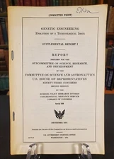 Genetic Engineering Evolution of a Technological Issue Supplemental Report 1