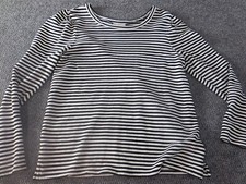 Loft Sweater Womens Medium White stretch pullover striped knit outlet