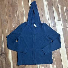 NWT Victoria  s Secret Sport Full Zip Hoodie Jacket Mesh  Scalloped Trim Teal L