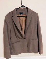 CHAPS by RALPH LAUREN Jacket Blazer Brown Houndstooth Size 12 fits like a large
