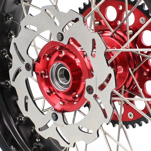KKE 17'' Motard Supermoto Wheels Red Hubs Fit Honda XR650L 1993-2023 Discs Rims - Picture 13 of 13
