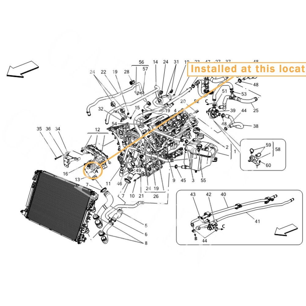 🚚  Maserati Ghibli Levante Quattroporte Cooling Thermostat OE：330424 323056